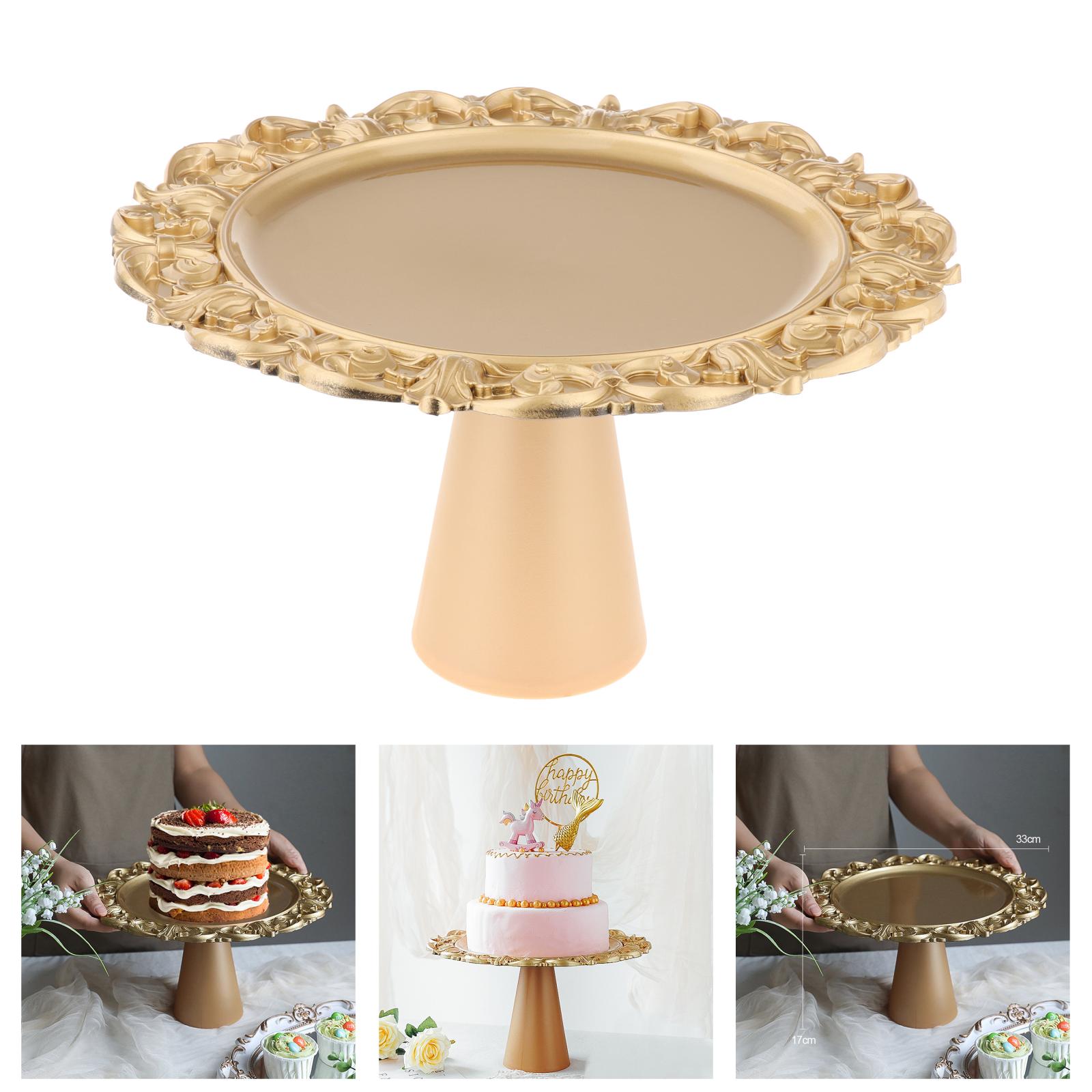 Retro Tafel Taart Stand Gouden Taart Display Plaat Tall Plank Middelpunt
