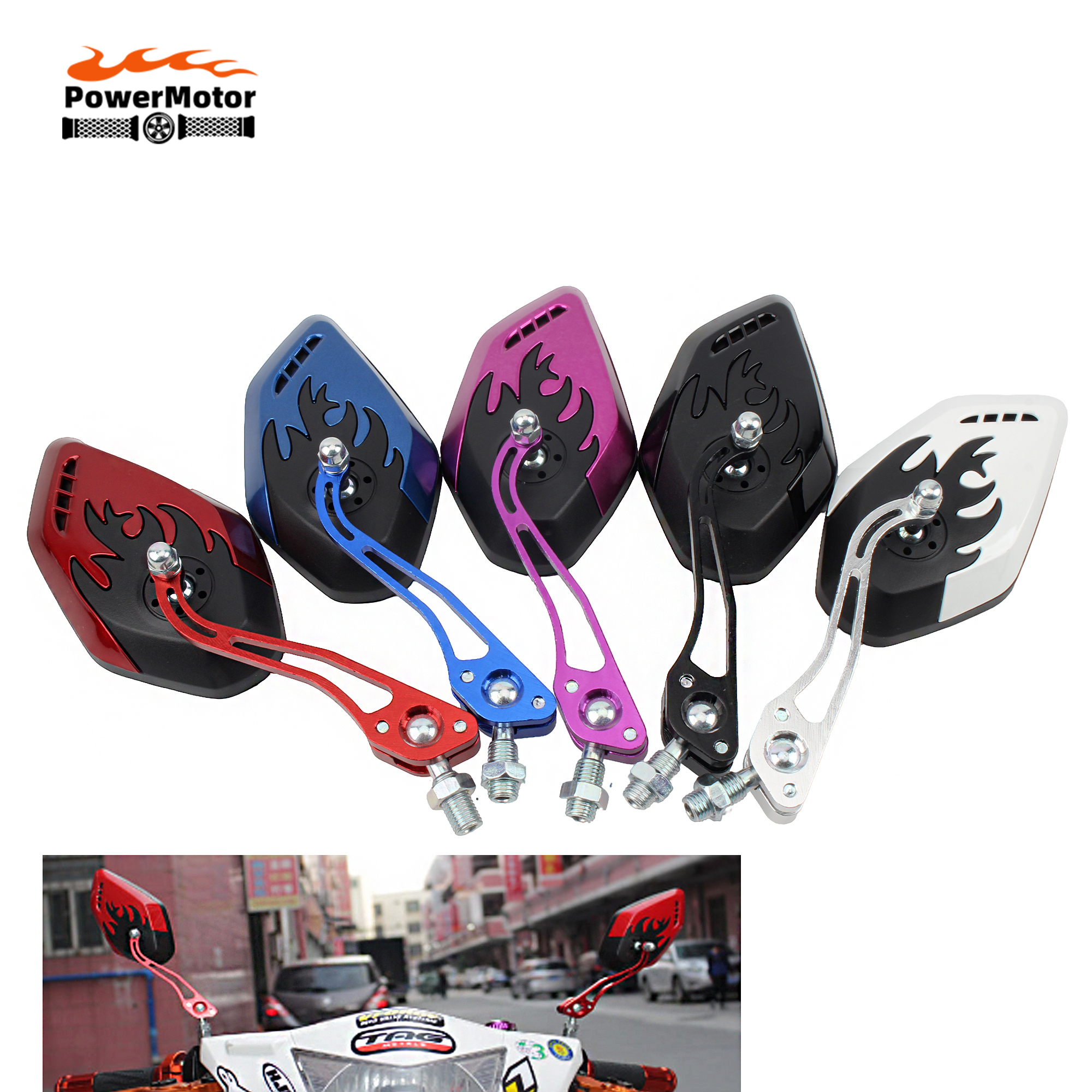 Universele motorfiets scooter achteruitkijkspiegel scooter motor 360 ° Roterende achteruitkijkspiegels Moto Tuning reserveonderdelen