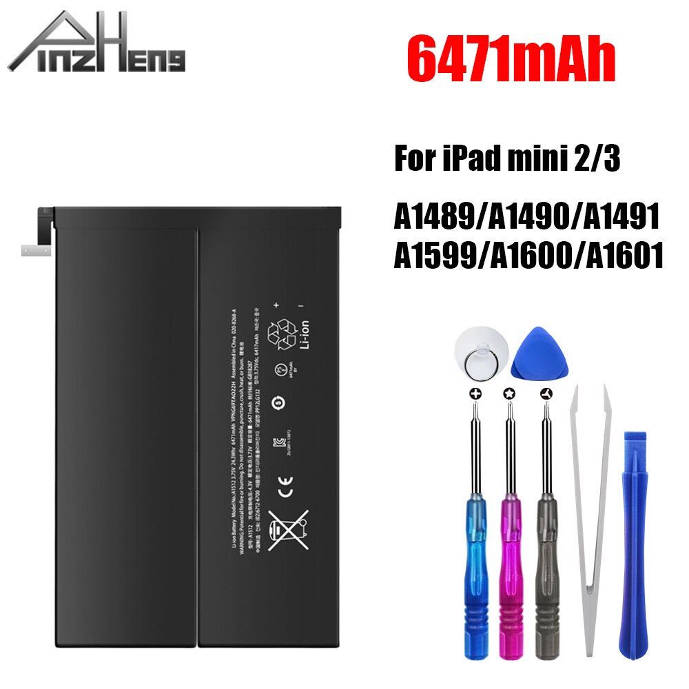 Tablet Batteri 6471mAh til iPad mini 2/3 - PINZHENG A1489 A1490 A1491 A1599 A1600 A1601