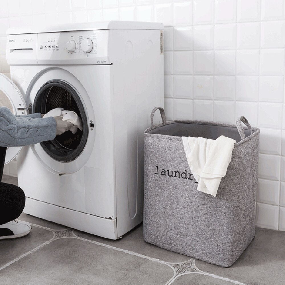 Double tissu EVA vêtements sales panier à linge pliable panier à linge avec poignées carré bac de rangement seau pour la maison jouets 1 pièces