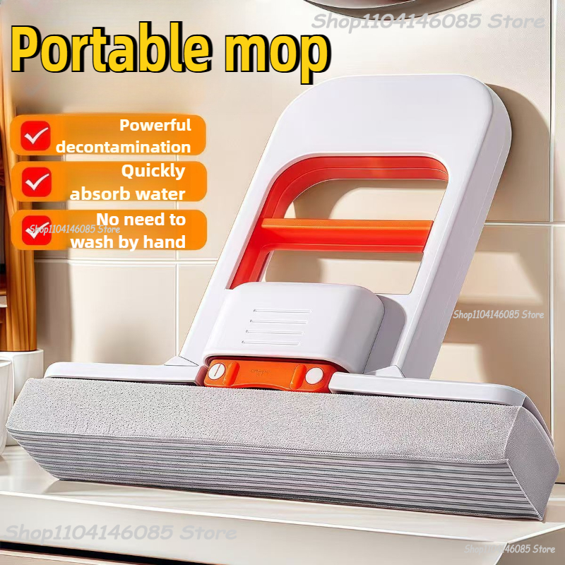Mini Sponge Mop Hand-free Wash Mops Mini Portable Super Absorbent Mop for Desktop Floor Bathroom Kitchen Glass Car Cleaning