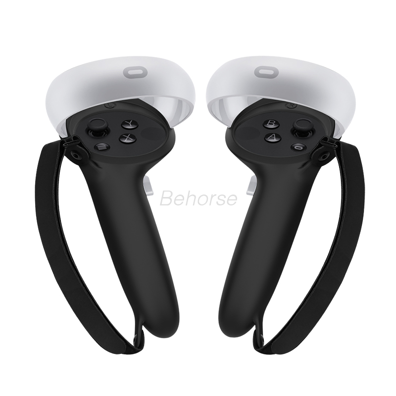 Oculus Quest 2 Extended Grip Protective Cover Controller Anti-Throw Handle Sleeve Adjustable Strap For Quest 2 VR Accessories: black