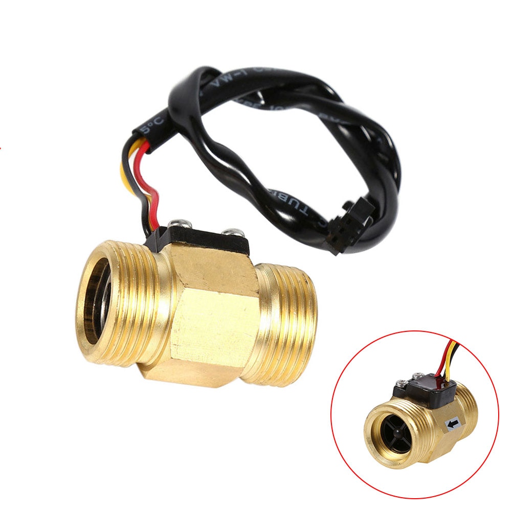 Liquid Water Flow Sensor Flowmeter Easy Install Measurement 1.75MPa Durable G3/4inch DN20 Copper Stable Home Meter Replacement