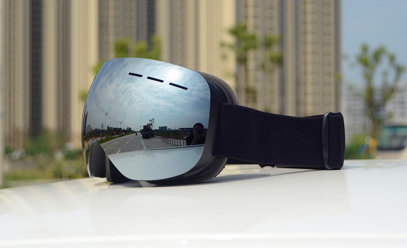 Winter Windproof Skiing Glasses Goggles Outdoor Sports Glasses Ski Goggles UV400 Snow blindness prevention Sunglasses: Silverlens Black