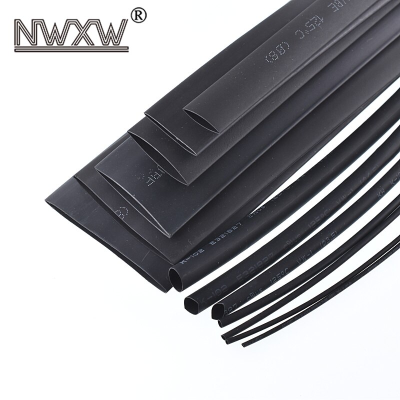 10 mt/los Isolierung schrumpfschlauch schwarz durchmesser 0,6 MM/0,8 MM/1MM/1,5 MM/2MM/2,5 MM/3MM/3,5 MM/4MM/4,5 MM schrumpfen rohr