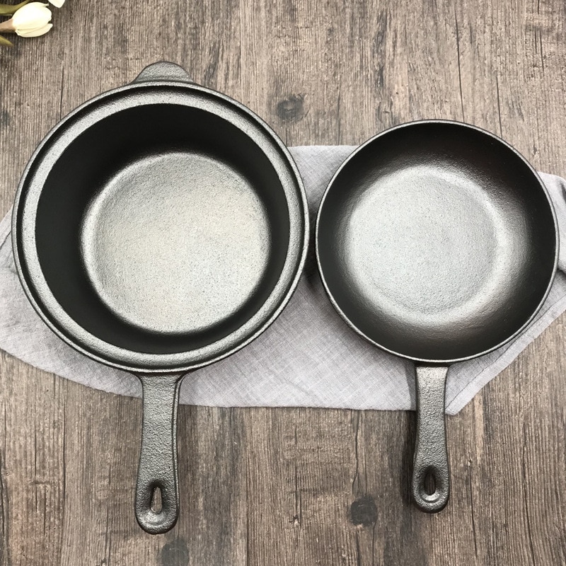 Gietijzer Melk Pan Dual Purpose Pan Pan Ongecoat Soeppan Inductie Fornuis Gasfornuis Universele