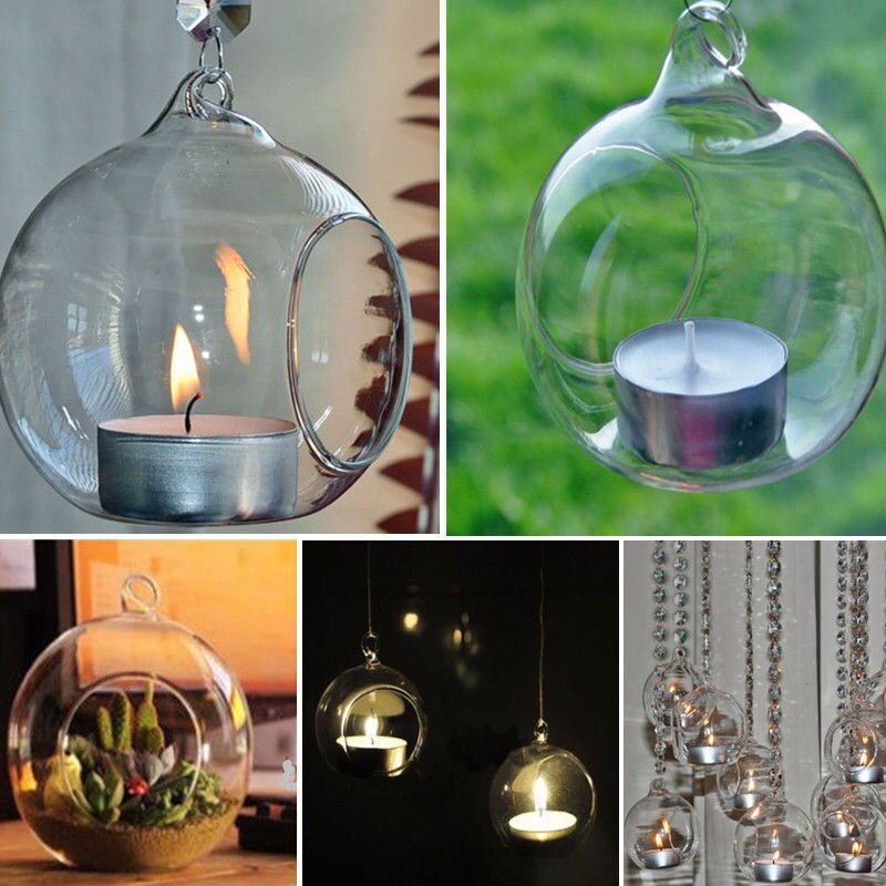 Bougie suspendue ronde en verre en forme de Globe, Style Succulent, décoration de maison, chandelier de mariage, décor de Bar