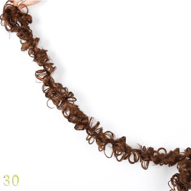 LVHAN Caterpillar Hair Accessories Diy Curly Wig Winding Wig Rubber Band A Variety Colors Available Synthetic Chignon For White: M333-30