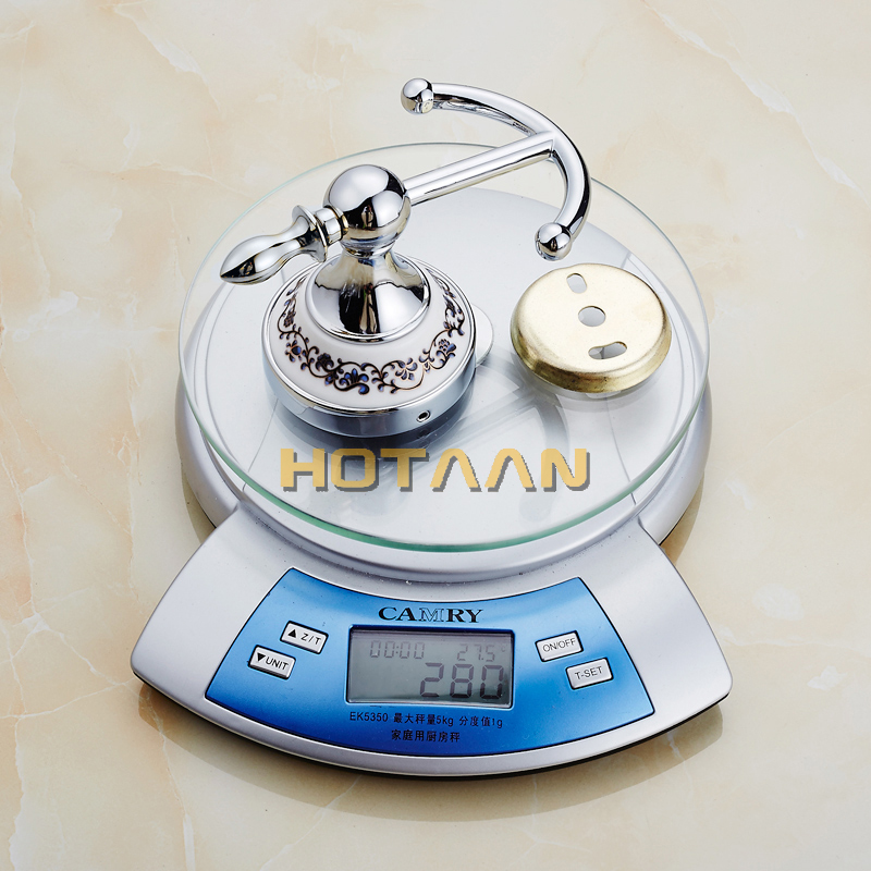 . Robe Hook, Kledinghaak, zink- en keramische constructie met verchroomde afwerking, Badkamerhaak Badkameraccessoires YT11802