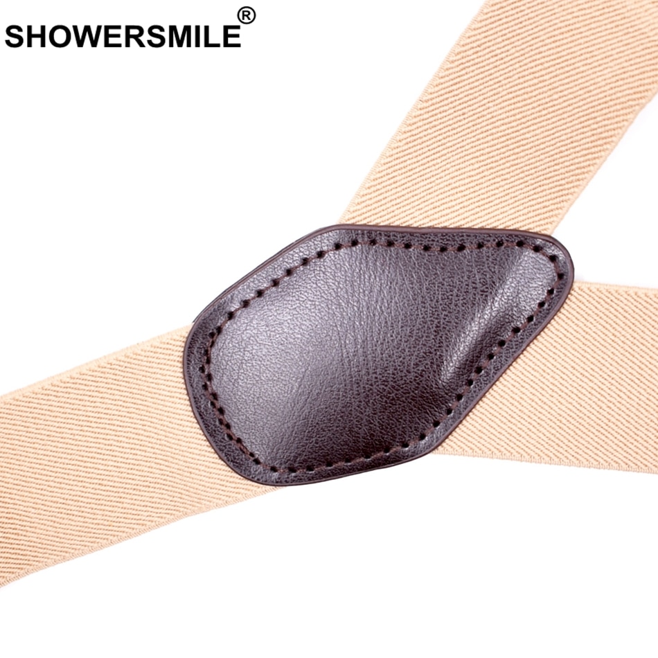 Showersmile seler knap y ryg argyle seler til mænd vintage bryllup elastisk mandlige skjorte seler med 6 knapper 120cm