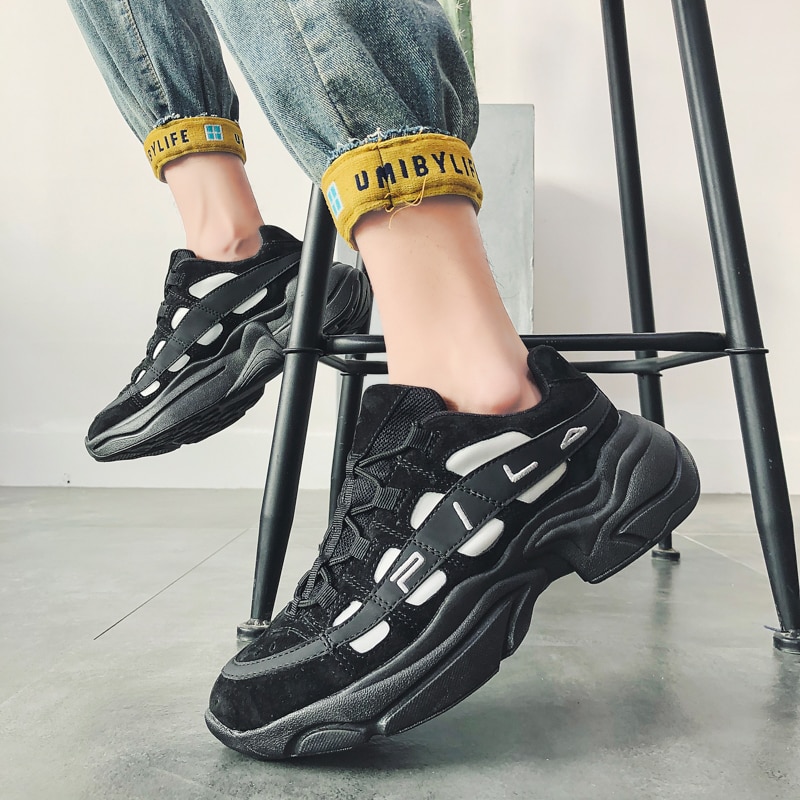 Elastisk sål sko til mænds jogging fritidssko herre åndbare sneakers zapatillas hombre scarpe uomo mænds sneakers