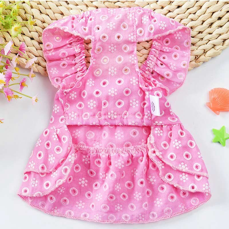 Summer Dog Clothes Puppy Clothes Dress Pomeranian Puppies Cotton Sling Pet Grooming Apparel Korean Dog Apparel For Small dogs