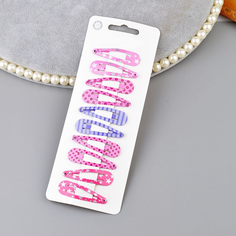 10 unidades/lote de pinzas para el pelo para niña pequeña, pasadores con estampado colorido para niña, horquillas de seguridad para niña, accesorios para el cabello: Style 5