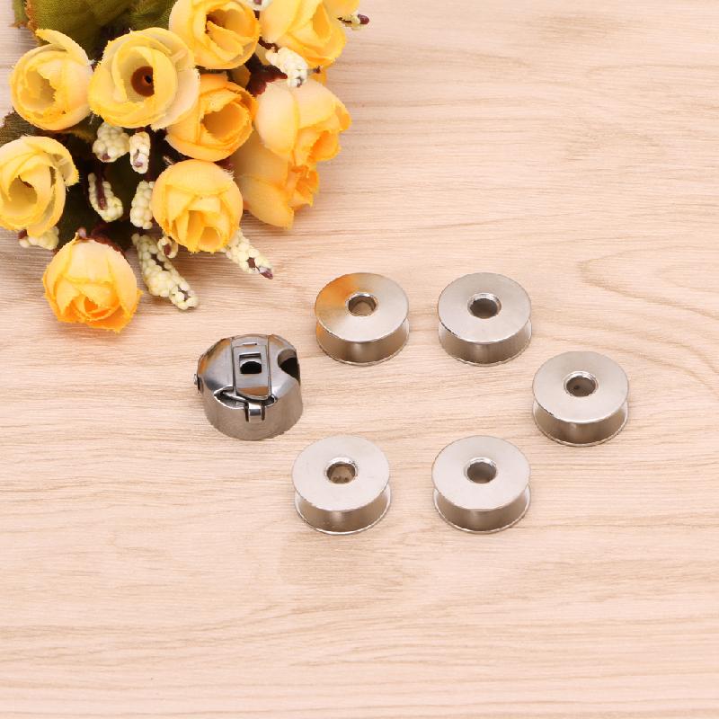 6Pcs 5 Bobbin + 1 Bobbin Case Set Industrial Sewing Machine
