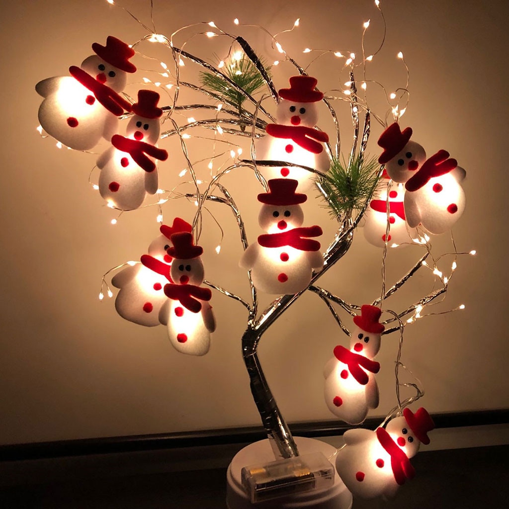 Led julen snemand lys snore juletræ fest dekoration lanterne jul dekorationer til hjemmet navidad