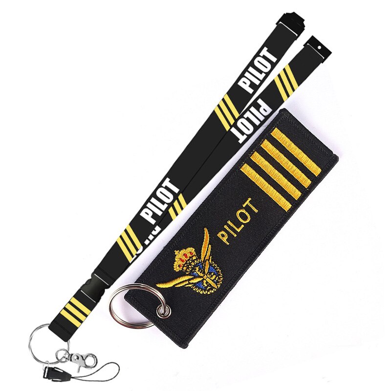 Pliot Flight Lanyard Crew Neck Strap Pilot With Key Ring for ID Card Holder Boarding Pass String Sling Aviation