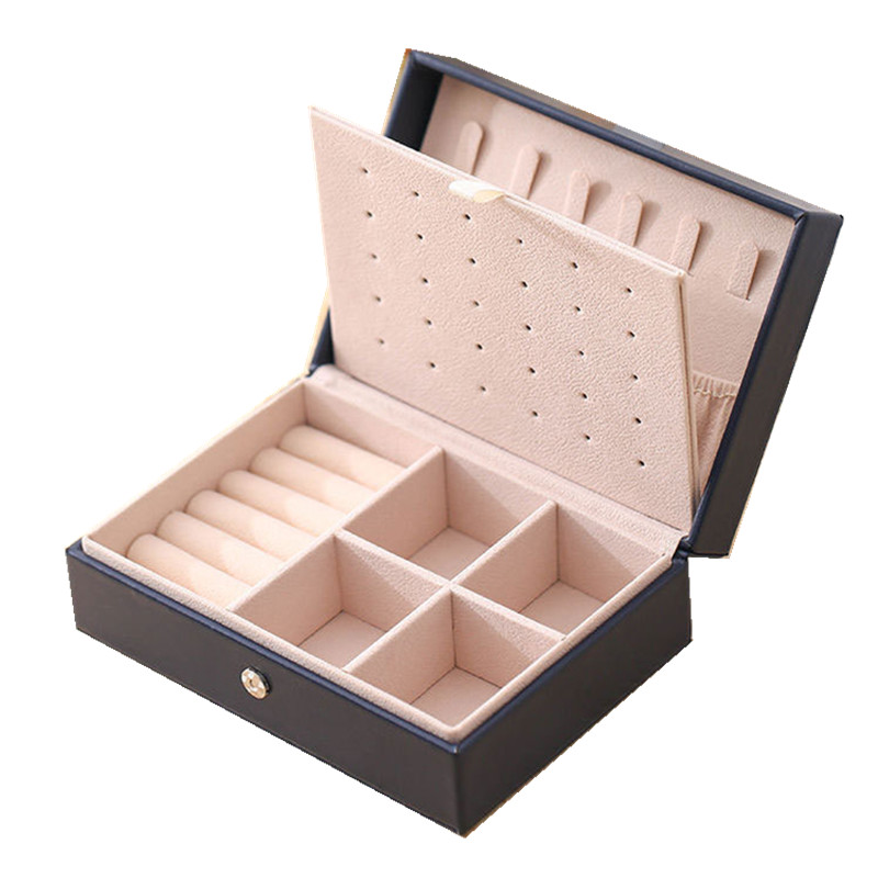 Caja de anillo con de cuero para joyería, caja de anillo con de de , ideal para