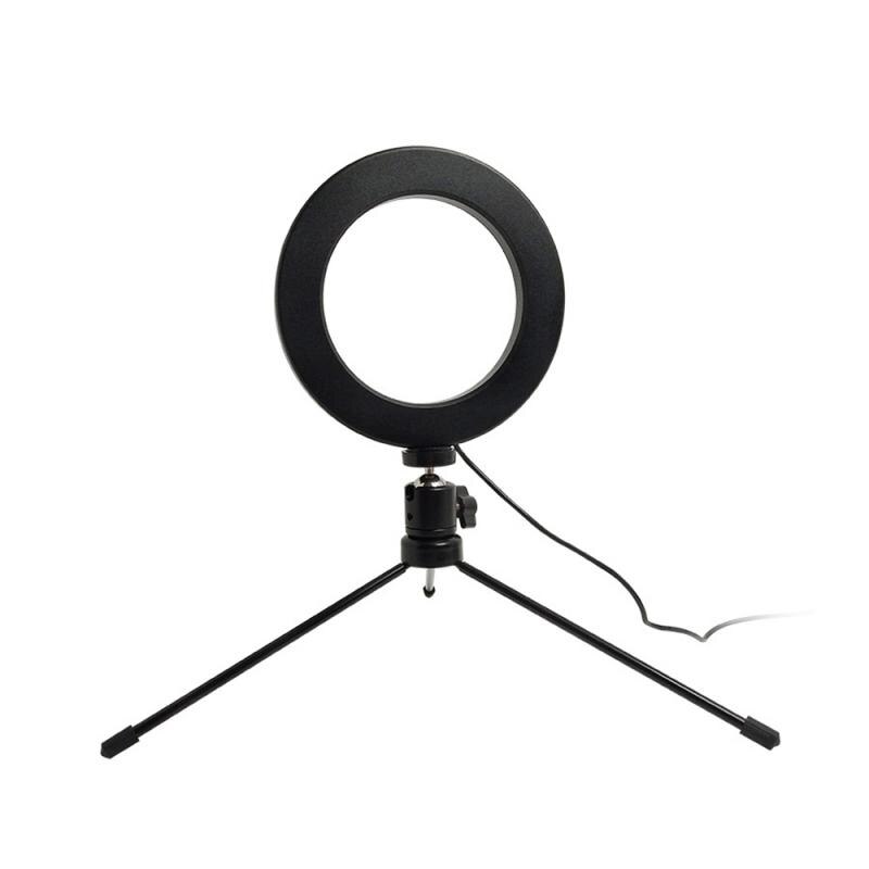 Fotografie Led Selfie Ring Licht 16/20 Cm Dimbare Camera Telefoon Ring Lamp 8 "/6" Met tafel Statieven Voor Make Video Live Studio