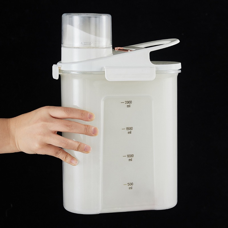 Conteneur Transparent de stockage de grains secs de riz, avec échelle et enregistreur de temps, odeur de grains de maïs, conteneur de stockage résistant à l'humidité