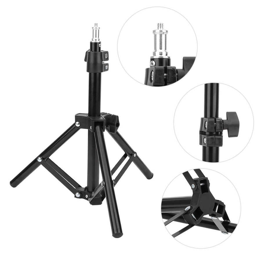 60CM Photography Tripod LED Lamp Holder Selfie Stand 1/4 "Screw for Fill Light Cameras Soft Boxes Ball Head