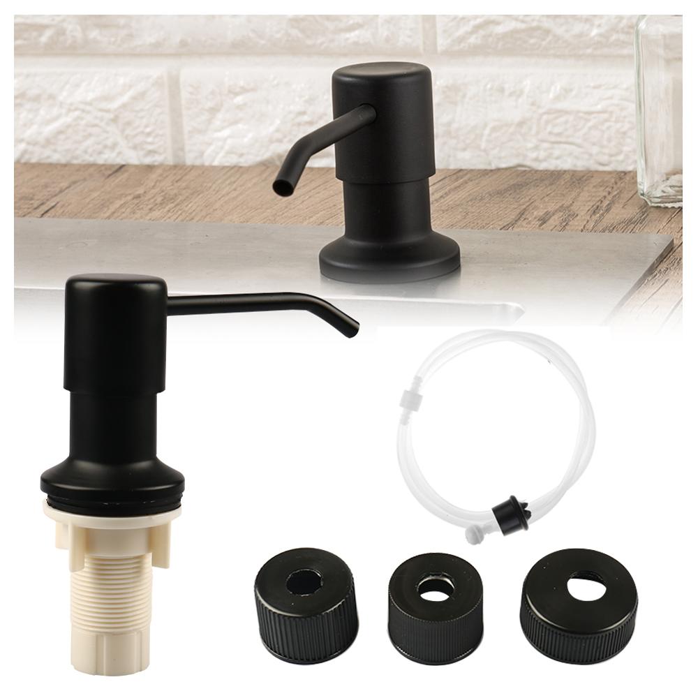 Liquid Soap Dispenser Black Kitchen Sink ABS Plastic Built In Lotion Pump Extension Tube For Bathroom/Kitchen Dispenser