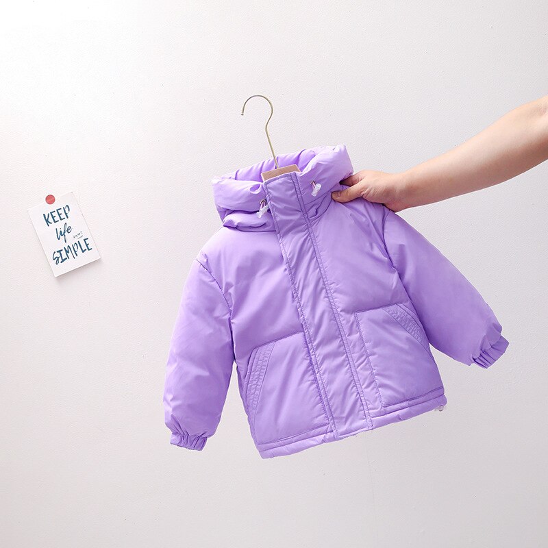Stijl Voor De Herfst En Winter Kinderen Donsjack Gewatteerde Kinderen Korte Jas Jongens En Meisjes Donsjack winter Kleding: Lavendel / 4T