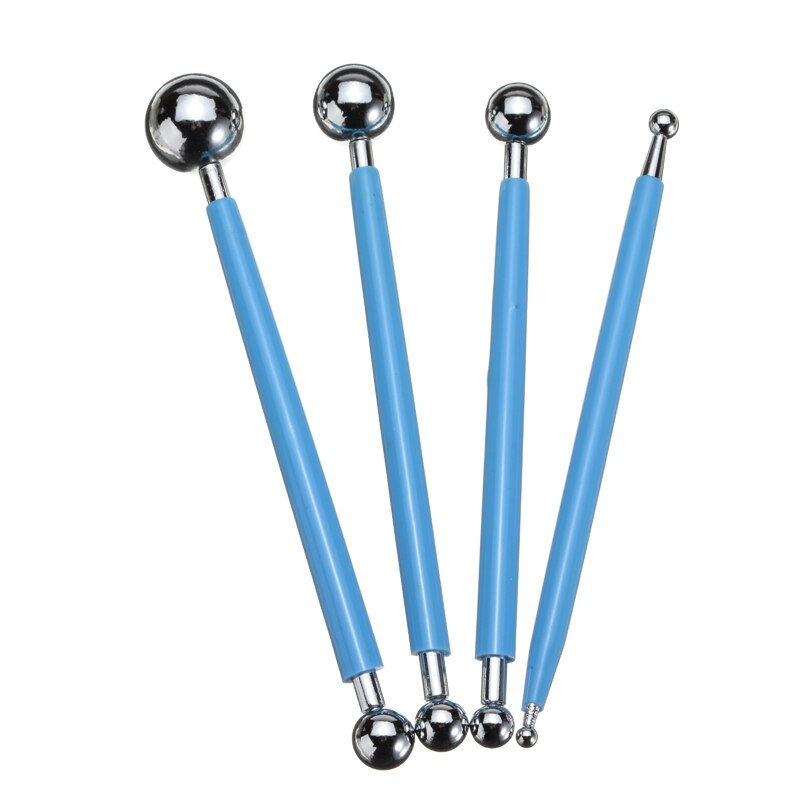 Shellhard 4x Modelling Ball Tool Set Polymer Clay Fondant Cake Decorating Nail Dotting For Nail Tools