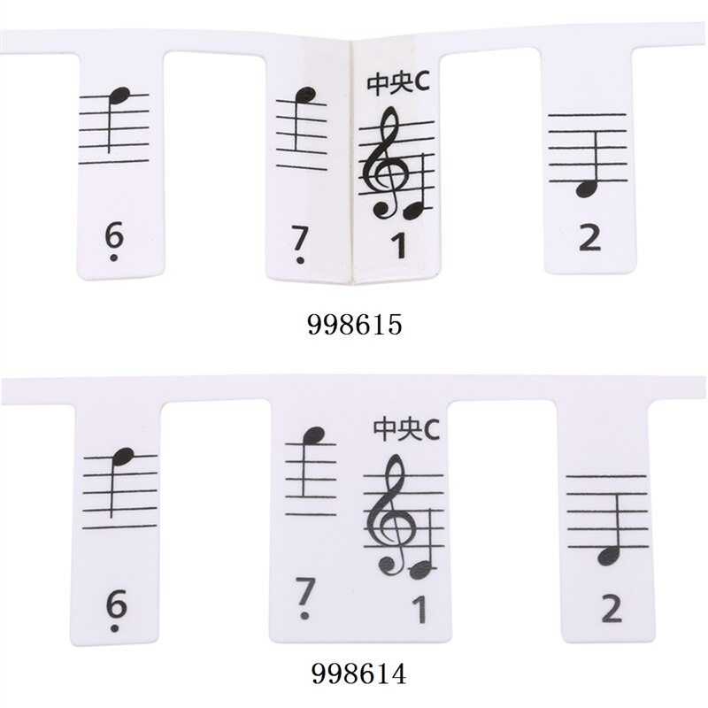 Gjennomsiktig piano klistremerke 88 tangent piano keyboard klistremerke elektronisk keyboard 88 key piano stave note klistremerke for piano tangenter