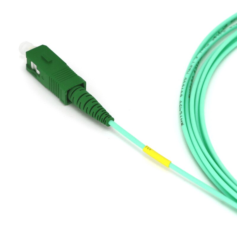 SX Core Patch Cord SC APC SM G652D 1.6mm Aqua Turquoise Fiber Optic Cable with Yellow Socket Tube Fibre Optic Patch Cord