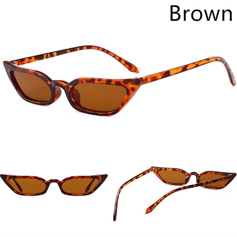 Gafas de sol con montura pequeña para hombre y mujer, lentes de sol con montura pequeña, estilo ojo de gato, Océano transparente, a la , accesorios para coche, gama alta: Marrón