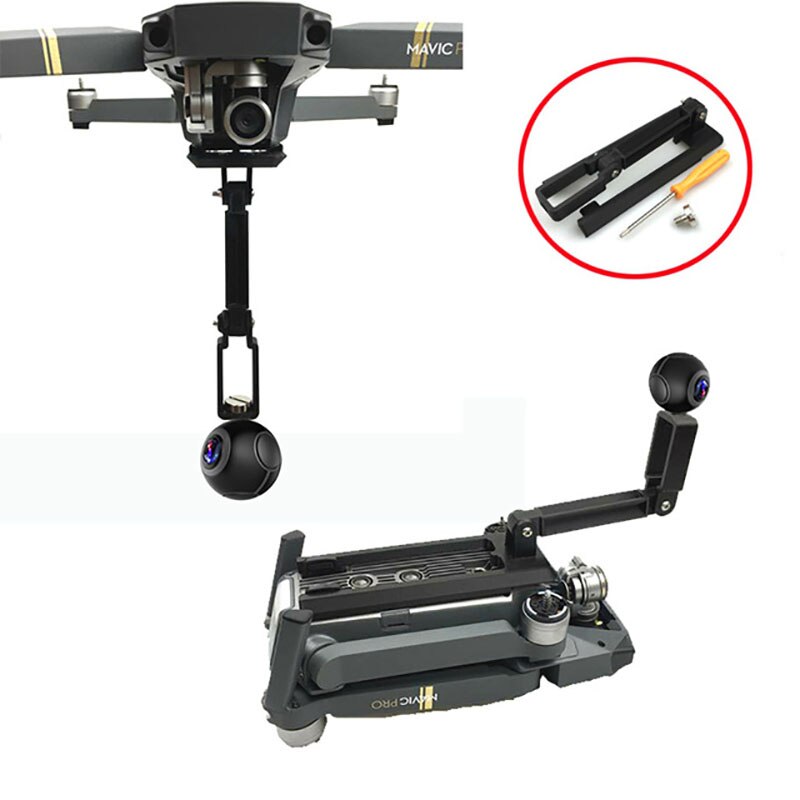 for DJI Mavic Pro Accessories 360 Degree Camera Clip with 1/4 Tripod Bracket Lifting Holder Mount 3D Printed for Sport Camera