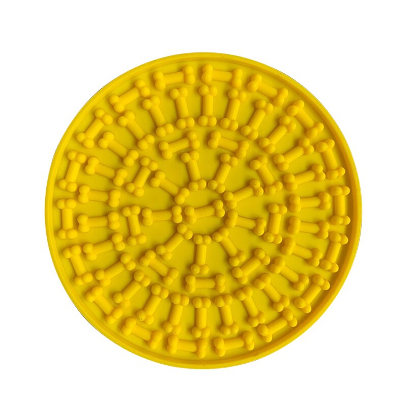 Silicone Dog Lick Mat Suction Dog Lick pad Lick mat for Pet Bathing Grooming and Dog Training: yellow