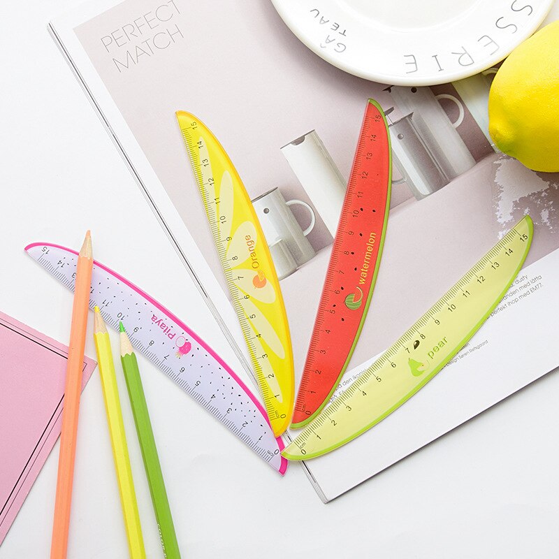 15cm Fruit Plastic Ruler Cute Kawaii Watermelon Template Scale For Kids Korean Stationery Office School Supplies
