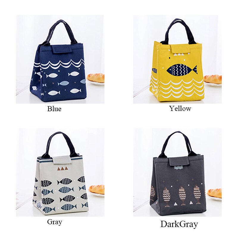 Bonamie strand eten drinken thermische lunchtas vispatroon handtas picknick isolatie tas draagbare koelbox oxford beauty koeltas