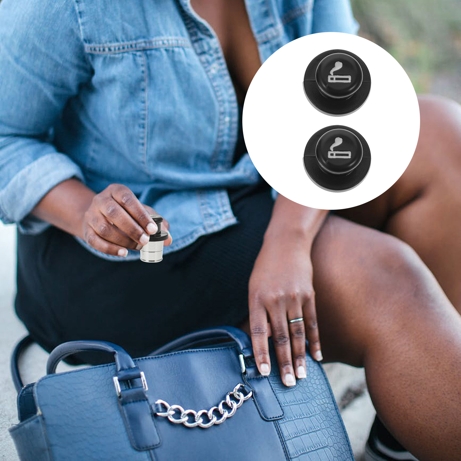 2pcs Stash Boxes Useful Medicine Box Car Cigarette Lighter Stash Box: Default Title