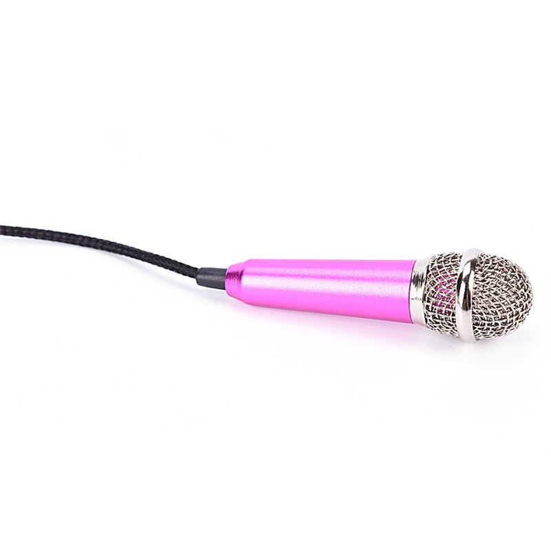 3.5mm Stereo Studio Mic KTV Karaoke Mini Microphone For Cell Phone Laptop PC Desktop 5.5cm*1.8cm Small Size Mic: rose