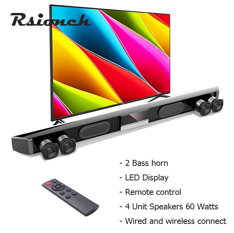 SR100 Plus Sound System Sound Bar 40W Wireless Bluetooth Sound Bar Hifi 3D Stereo Column Subwoofers Surround with Remote Control