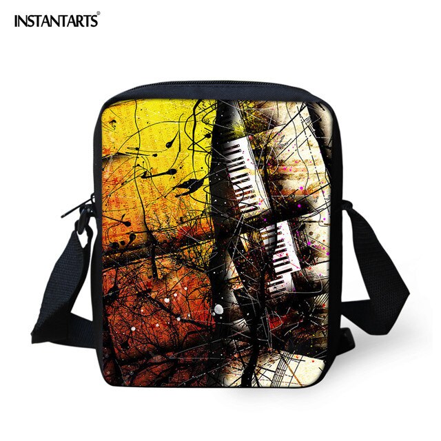 INSTANTARTS najnowsza muzyka kolorowa klawiatura pianina drukuj Mini Messenger torby studenci moda szkoła Bookbags Casual Crossbody Bag: HMC1359E