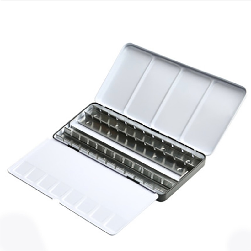 Watercolor Paints Tins Box Palette Painting Storage Paint Tray Palette Paint Box with Full Pans or Half Pans For Arts