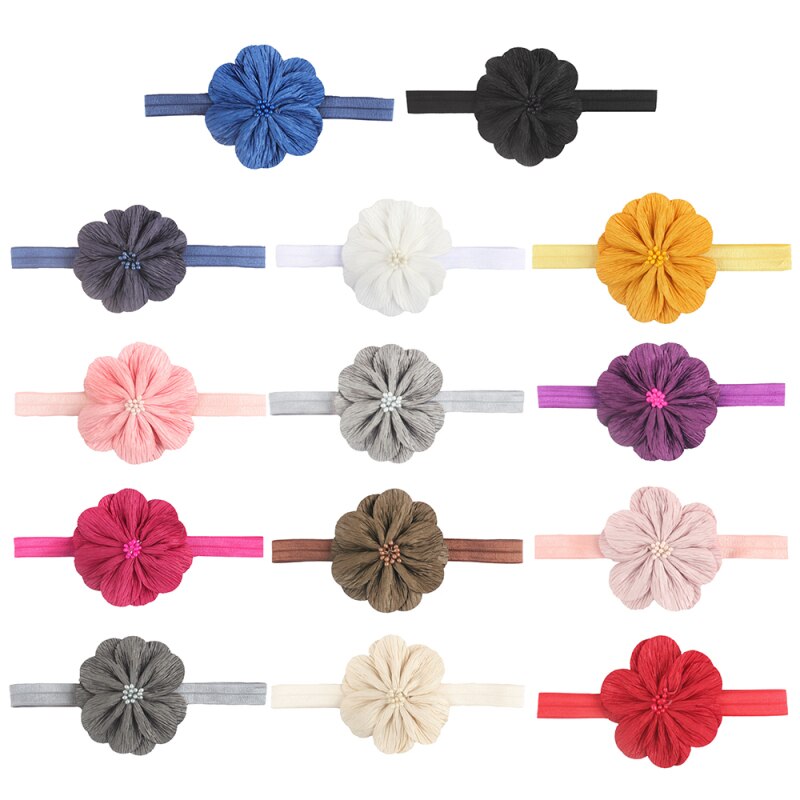 Baby Wellenförmige Falten Stirnband freundlicher Stirnband Neugeborenen Bogen Bandana Kind Foto Haar Zubehör Requisiten freundlicher Kopf Blume