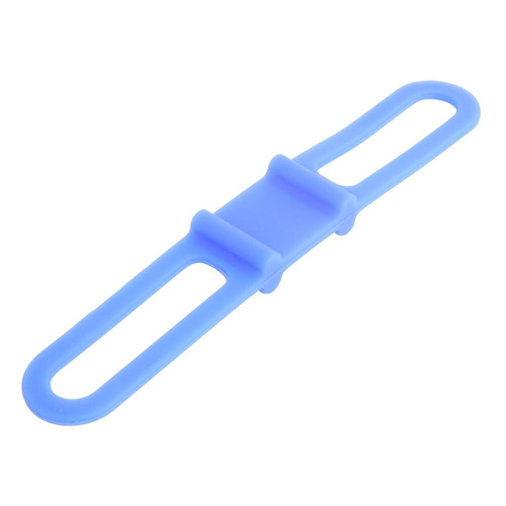 Siliconen fietsband bergweg zaklamp telefoon zaklamp banden elastische band fietslamp clip montage houder fietsaccessoires: Blauw