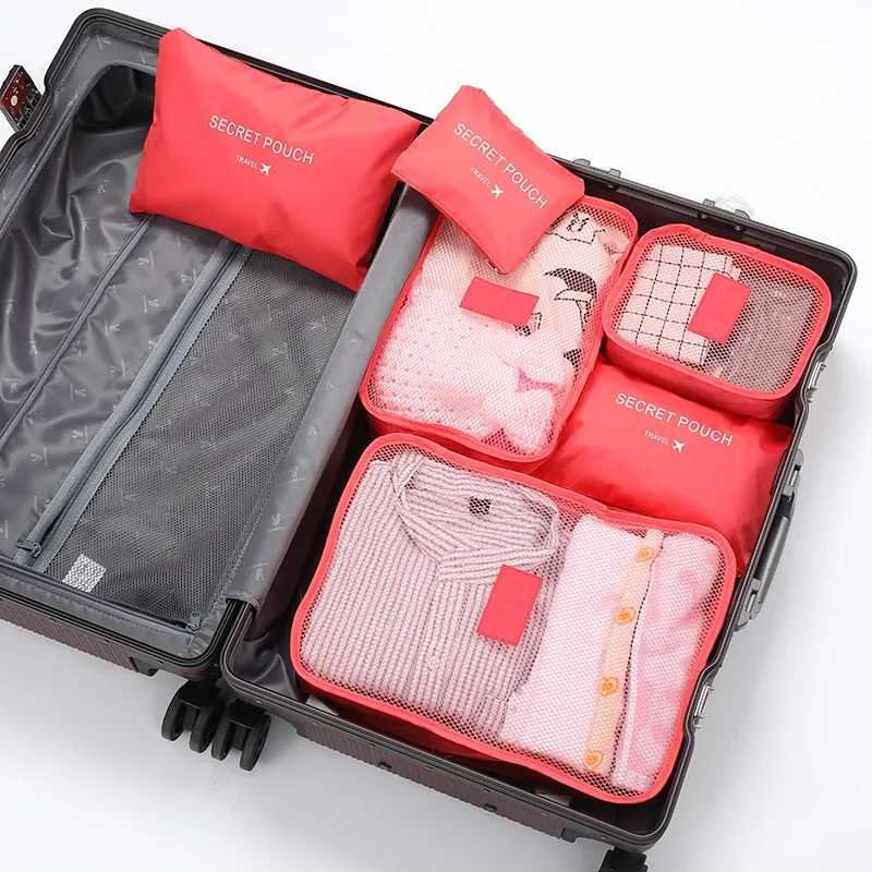 6/1Pc Travel Clothes Storage Waterproof Bags Portable Luggage Organizer Pouch Packing Cube 9 Colors Local Stock: Brown