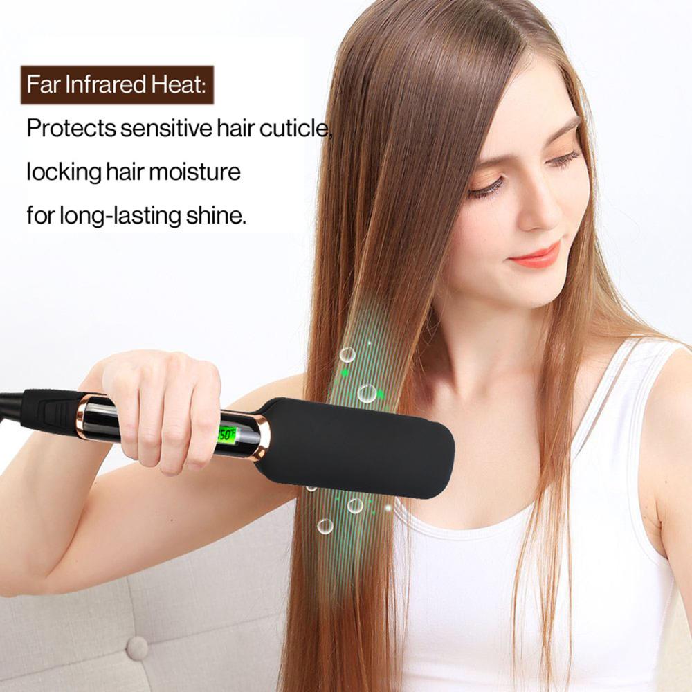 Hair Straightener Curler Hair Flat Iron Infrared Hair Straighting Curling Iron Corrugation LED Display