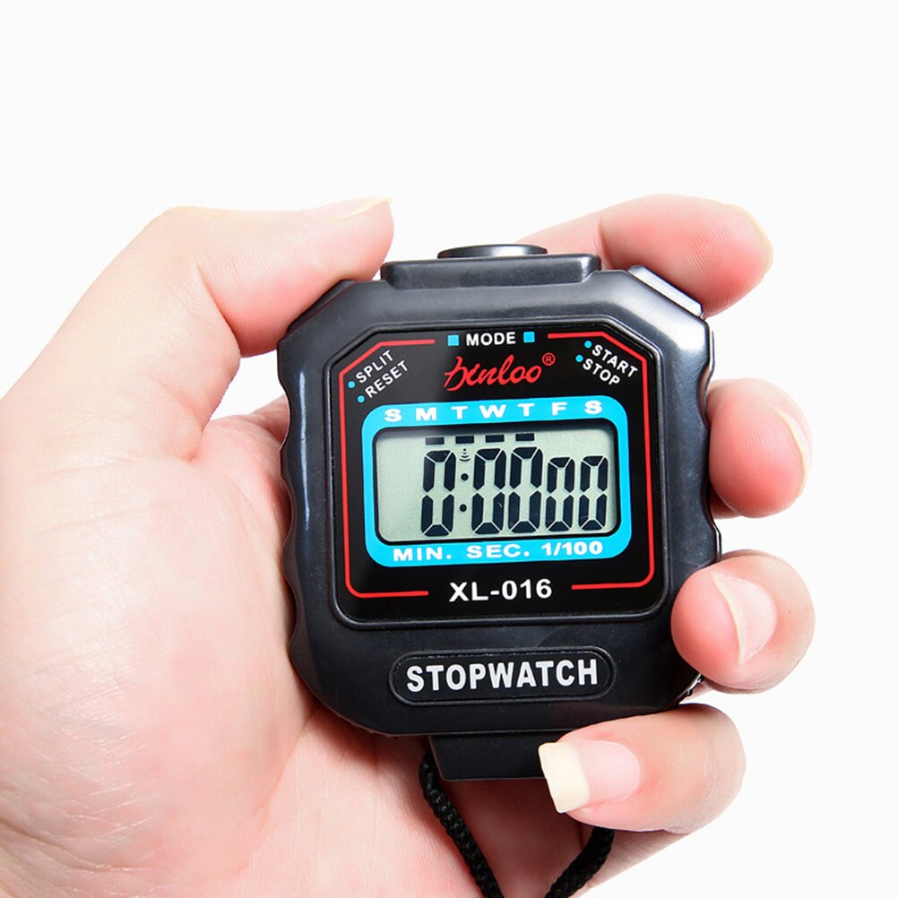 Shock-Resistant Digital Sports Stopwatch Large Display Referee Timer (Black)