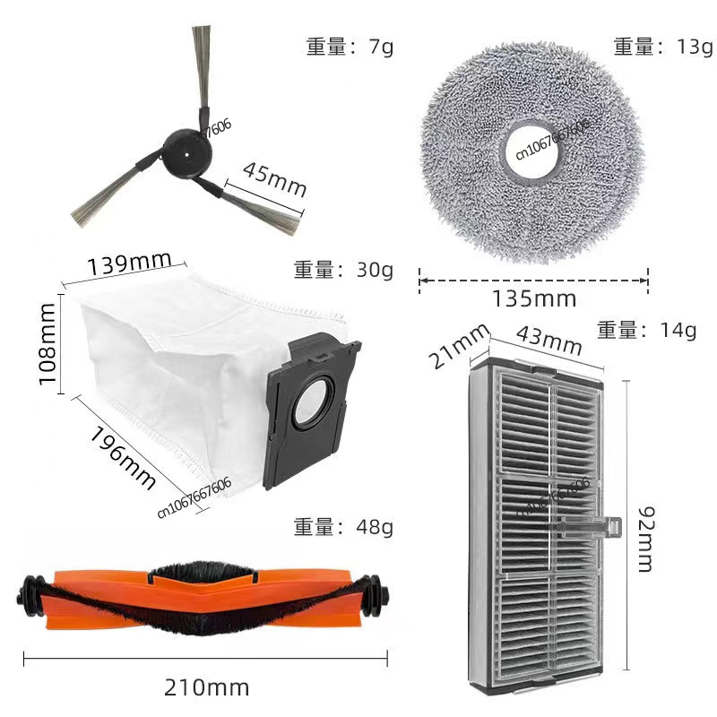 Dreame X40 Ultra / L40 Ultra/MOVA P50 Pro Ultra/ MOVA P10 Pro ultra Parts Roller Side Brush Hepa Filter Dust Bag Accessories