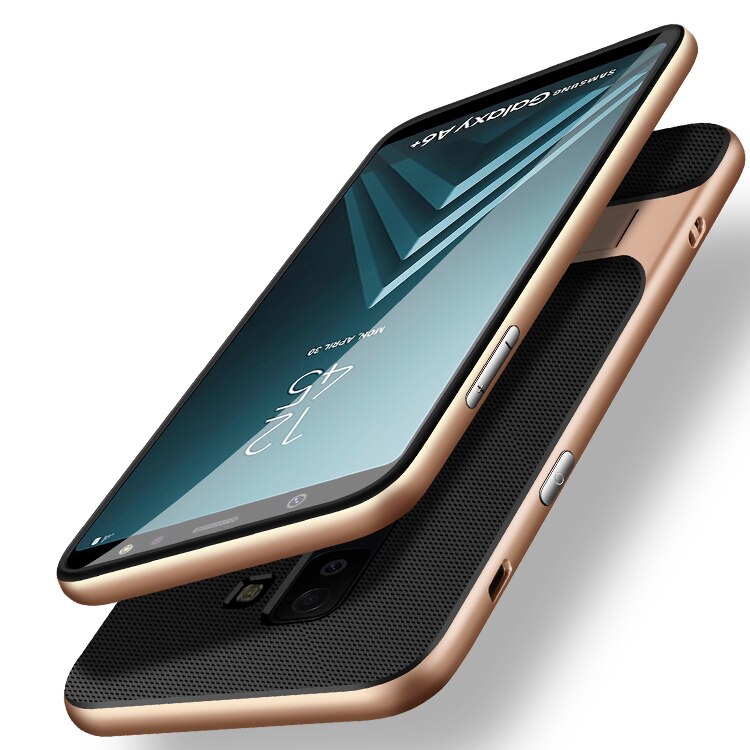 Luxury Full Cover for Samsung Galaxy A6 / A6 Plus + Phone Cases 3D Stand Silicone Hybrid 360 Protective Back Armor Fundas