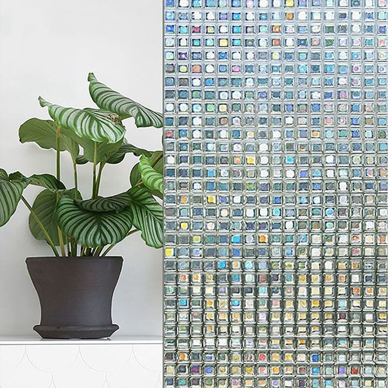 Regnbue dekorativ vindusfilm tonet statisk selvklebende klistremerke i glass 3d mosaikk personvern glass folie