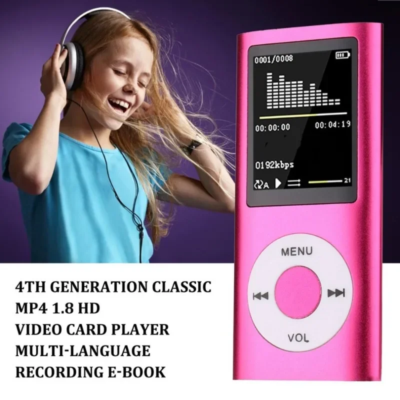 Nowy sportowy odtwarzacz MP3 Mp4 z karta radiowa FM z wyświetlaczem LCD 1,8 Obsługa muzyki wideo Medialne odtwarzacze MP3 Kolorowy ekran