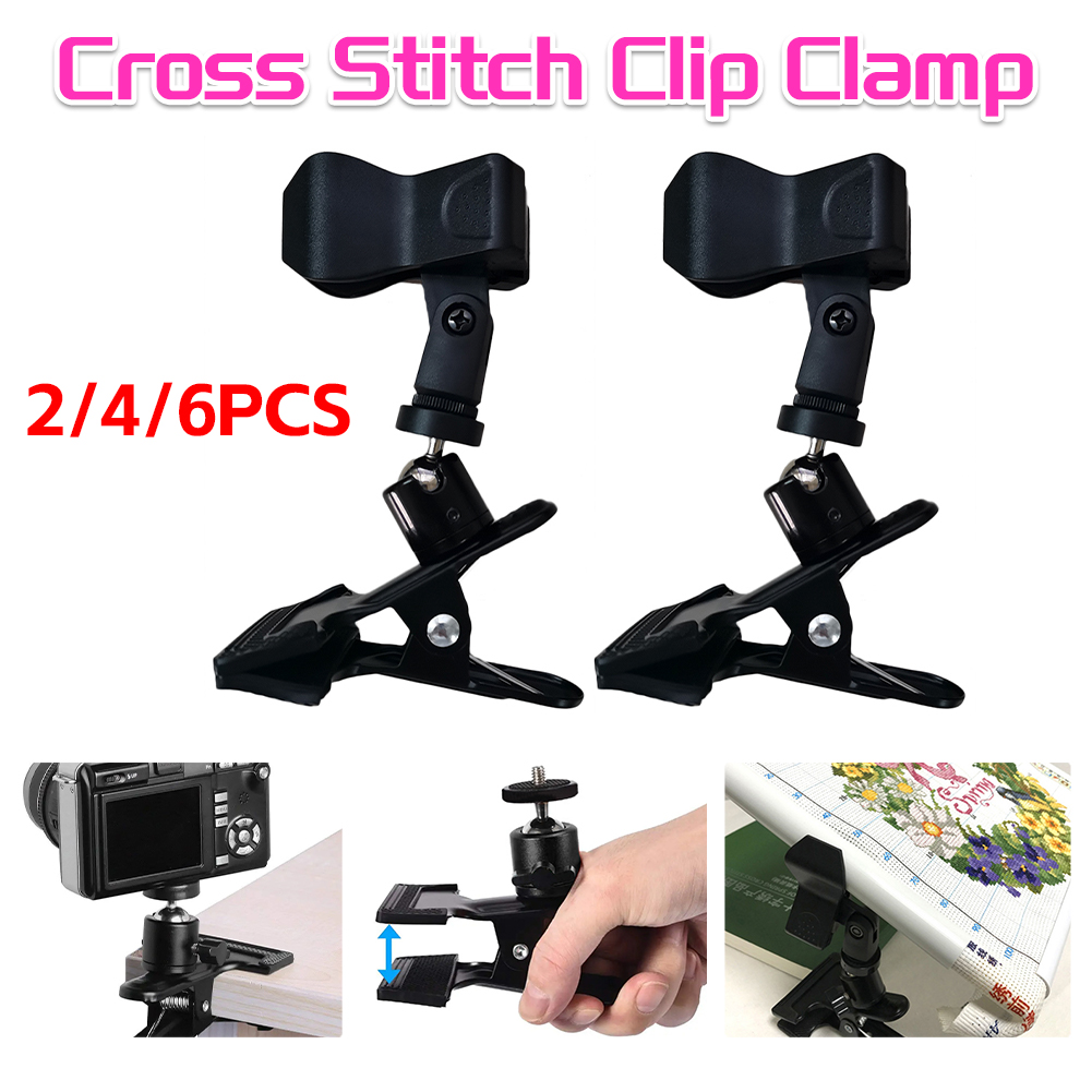 1 paar kruissteekclipklem antislip tafelrand borduurclip verstelbare tafelklem 360 rotatie metaal voor camerastatief