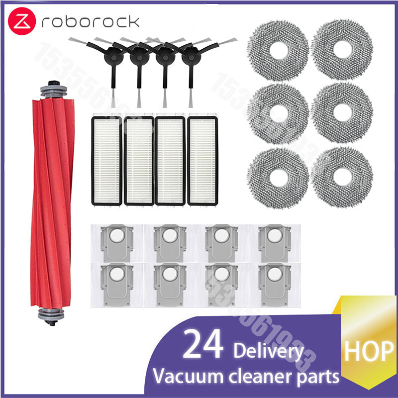 Roborock Q Revo P10 A7400RR Robot aspirador accesorio cepillo lateral principal filtro Hepa paños de fregona bolsa de polvo pieza de repuesto: Blanco